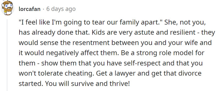 His wife had already torn their family apart