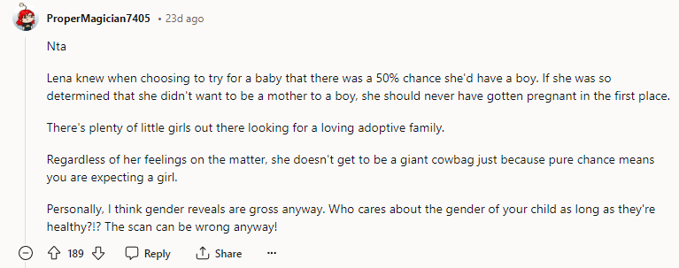 Personally, I think gender reveals are gross anyway