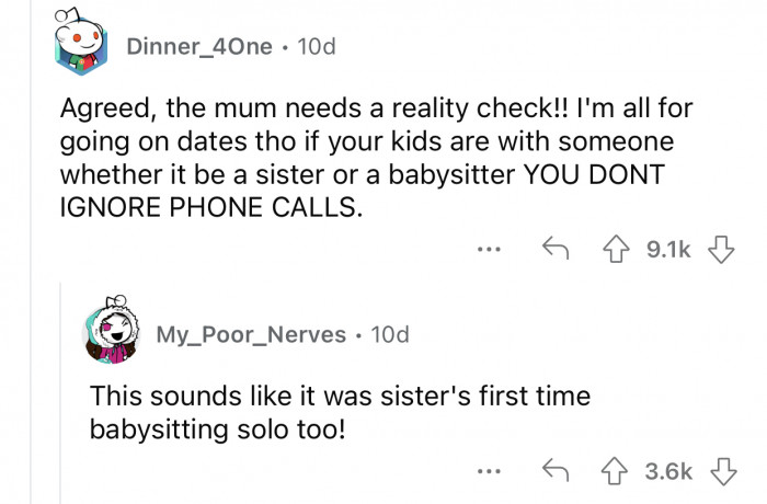 It was very irresponsible of her not to answer her phone that day.