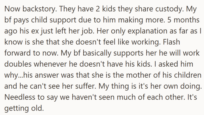 The backstory widens the tension. His ex stopped working months ago, he stepped in to cover nearly everything, and the constant double shifts have already pushed this relationship to the edge.