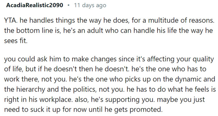 OP can make suggestions, but it is up to him to decide