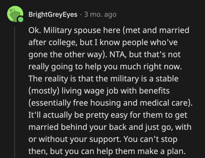 What OP and his wife can do is use their wisdom to guide Cooper into making the best decision for himself. They cannot impose on him.