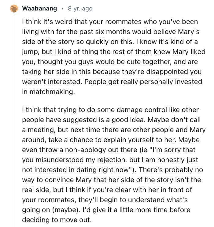 “I Think That Trying to Do Some Damage Control, Like Other People Have Suggested, Is a Good Idea.”