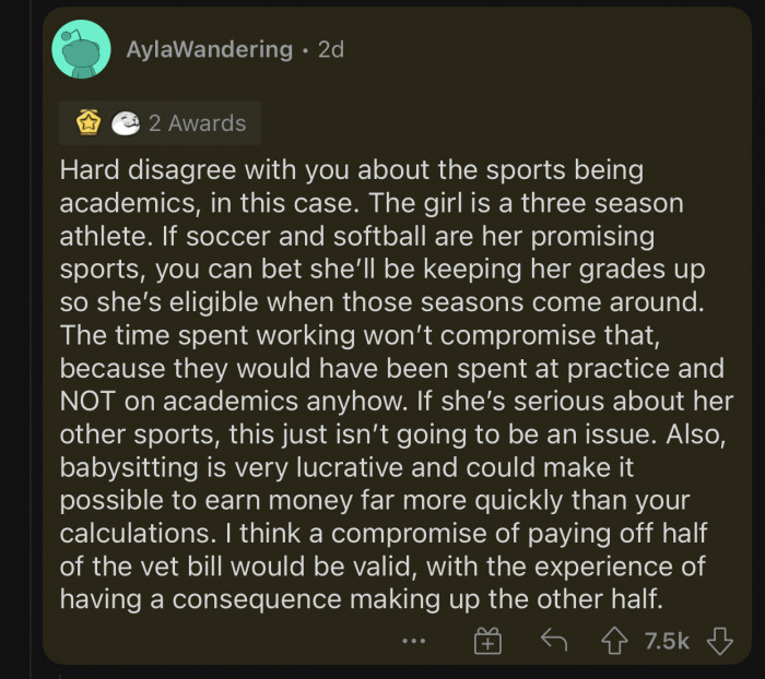 OP needs to make some compromises.