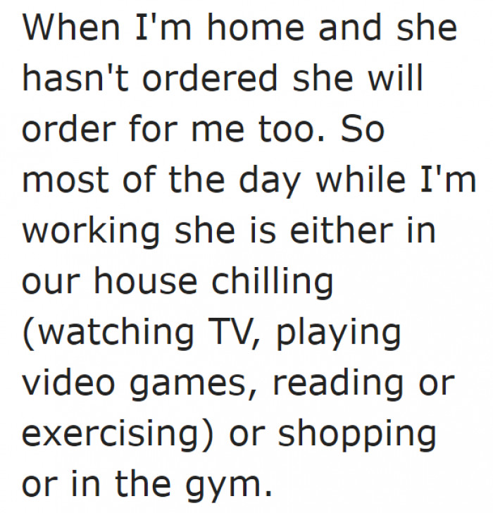 The wife pretty much is in chill mode for the rest of the week.