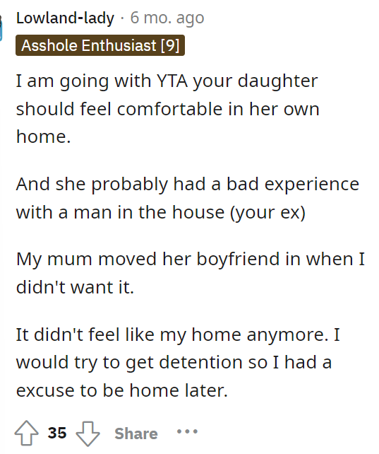 Her daughter should feel comfortable in her own home, but it's also essential to understand her place.