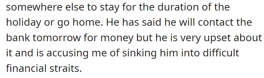 Pay up or find a new place—Luke's blaming OP for financial trouble.