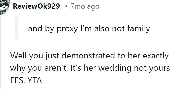 Perhaps the OP is not part of the family, considering everything