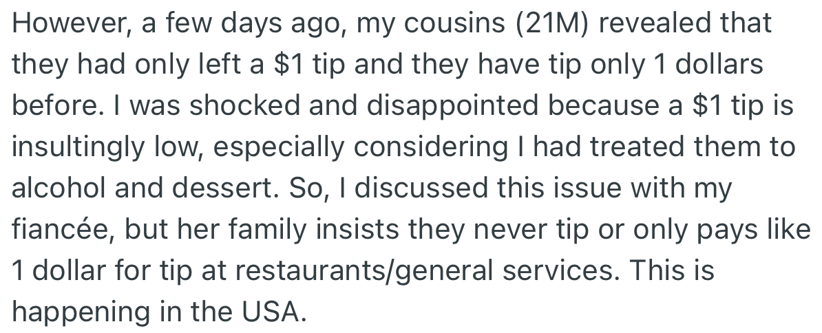OP Was Disappointed to Discover That Her In-Laws Had a Habit of Leaving Ridiculously Low Tips Despite Not Being Saddled with the Responsibility of Paying for Their Meals