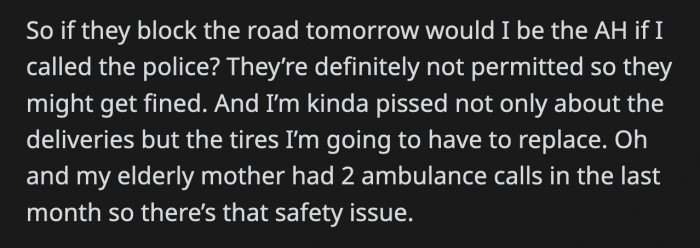 OP plans to call the cops on them but he's doubting if it's the right call