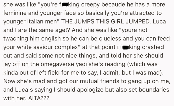 Emma also got their entire friend group to side with her on this matter