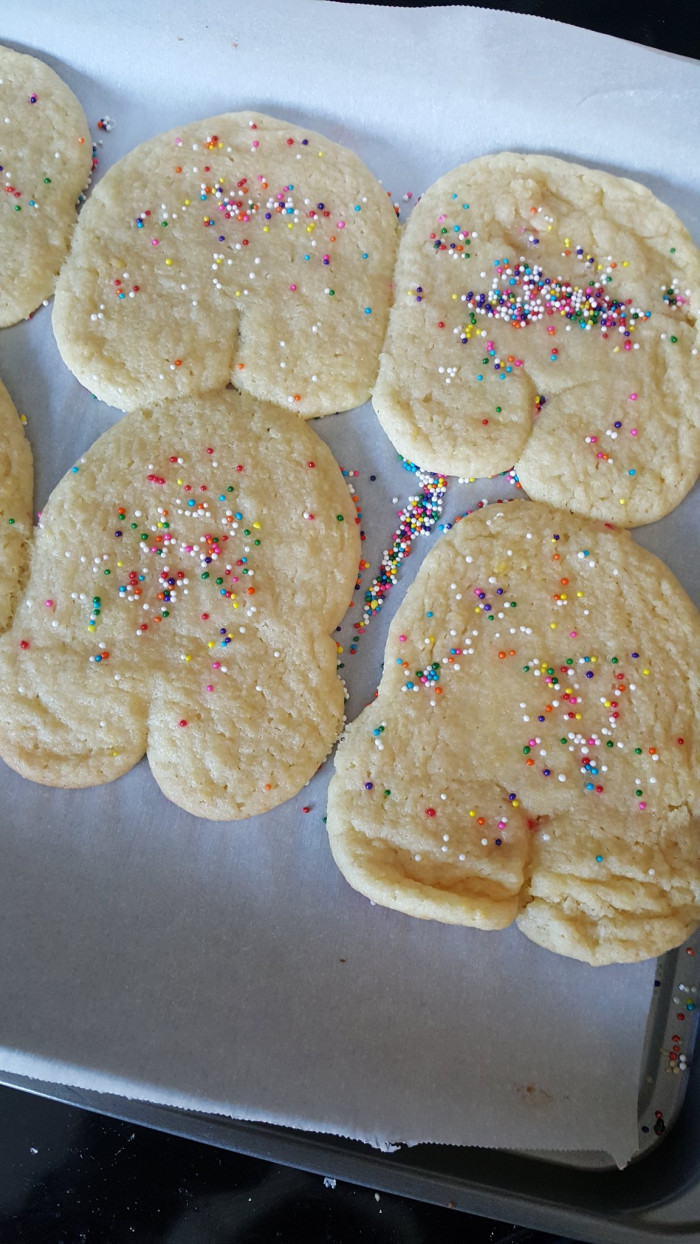 17. I don't have a bunny cookie cutter. These look like Easter A@# cookies.