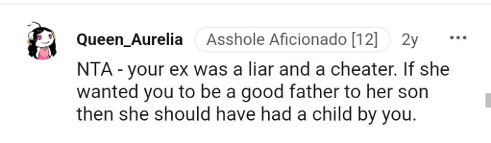 OP's ex should have had a child by him if she wanted care