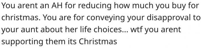 8. She's free to reduce the gifts.