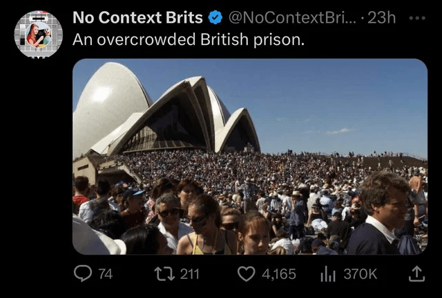 If this is a British prison, then I guess they're not wrong.