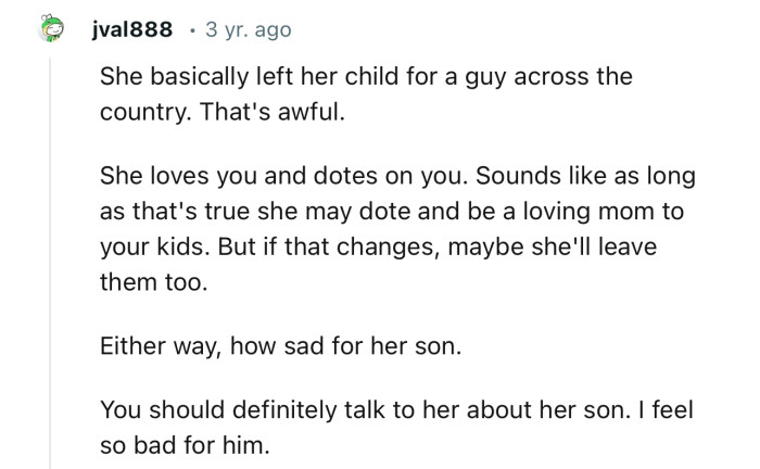 “You Should Definitely Talk to Her About Her Son. I Feel So Bad for Him.”