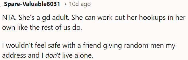 Sharing someone's address with strangers is concerning for safety.