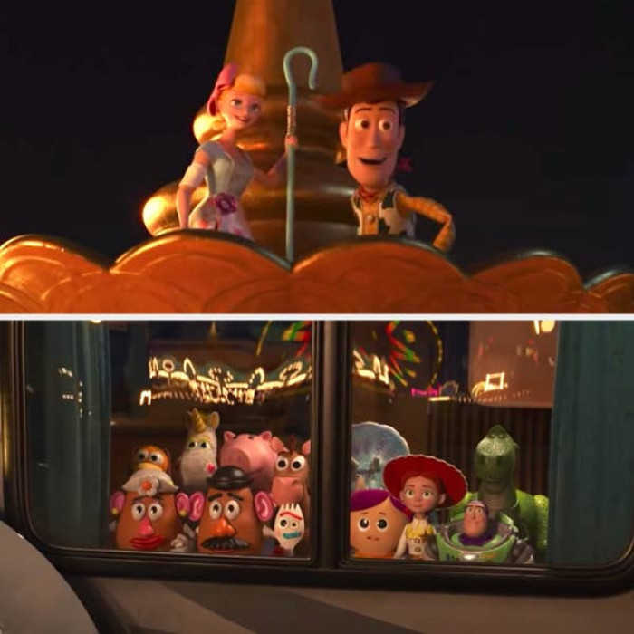 13. Toy Story 4 -Woody decides to leave all his friends to stay with Bo Peep: