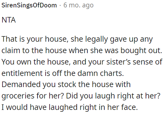 Her sense of entitlement is extreme.