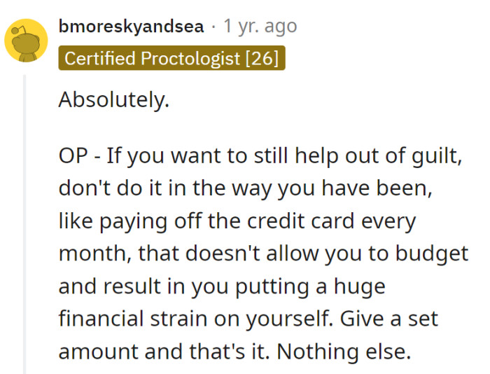 OP, cut the credit card chaos! Set a guilt-free budget—no more financial acrobatics.