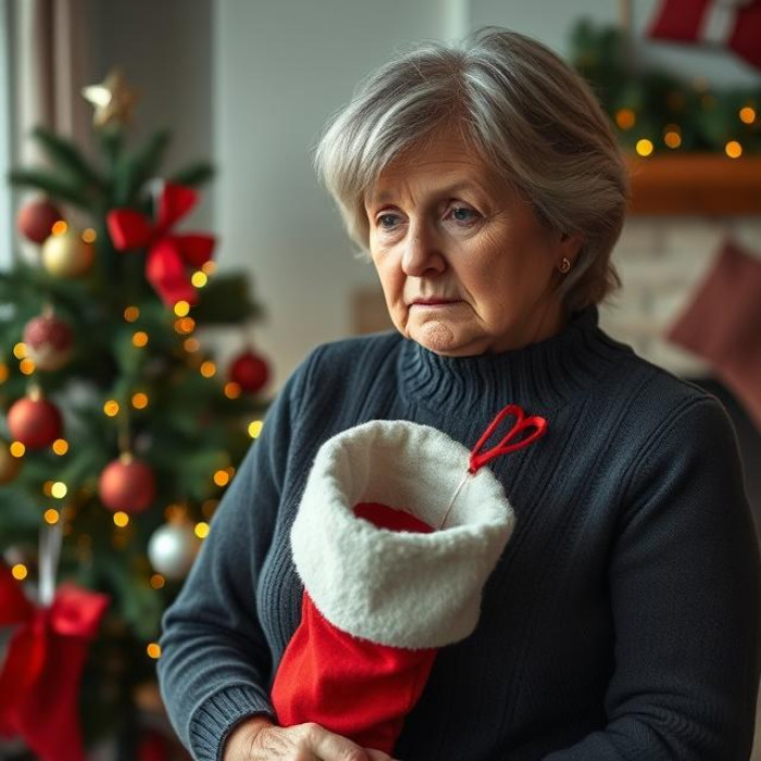 On Christmas morning, when the mom discovered her stocking was empty, she was visibly hurt but quiet.