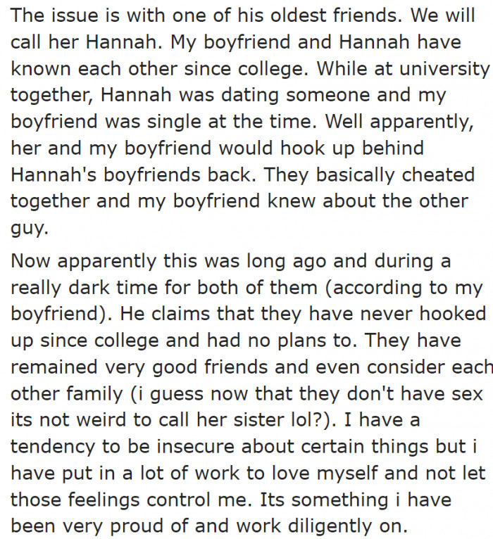 But there's one female friend who's making her uncomfortable.