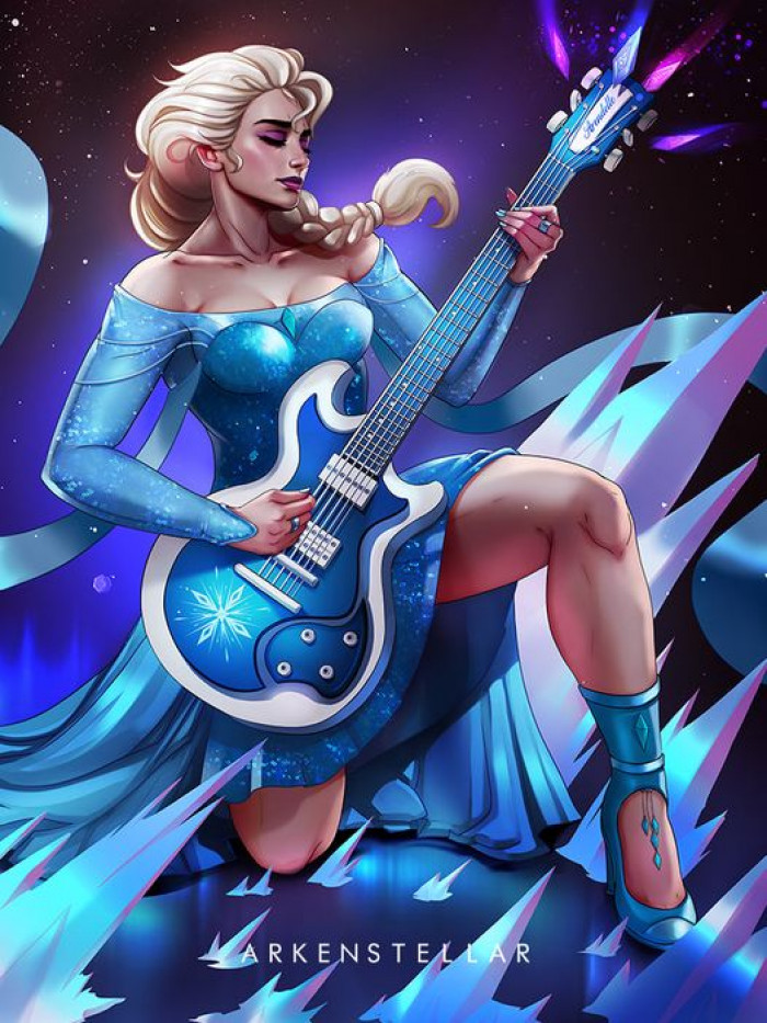 1. Taking the first spot is the rock star guitar playing princess, Elsa. She's actually a queen, but she deserves her moment on stage, too.