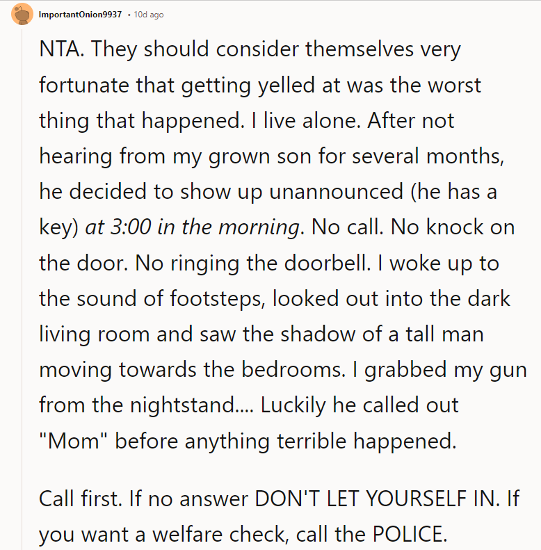 No call. No knock on the door. No ringing the doorbell.