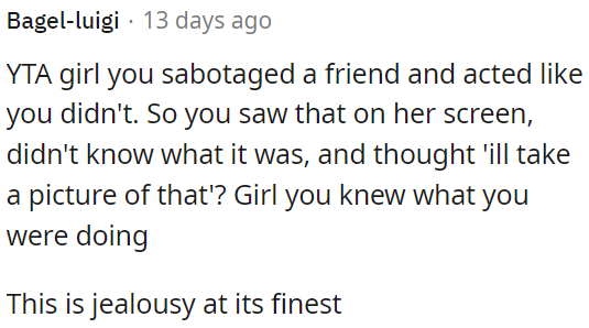 This behavior stems from jealousy.