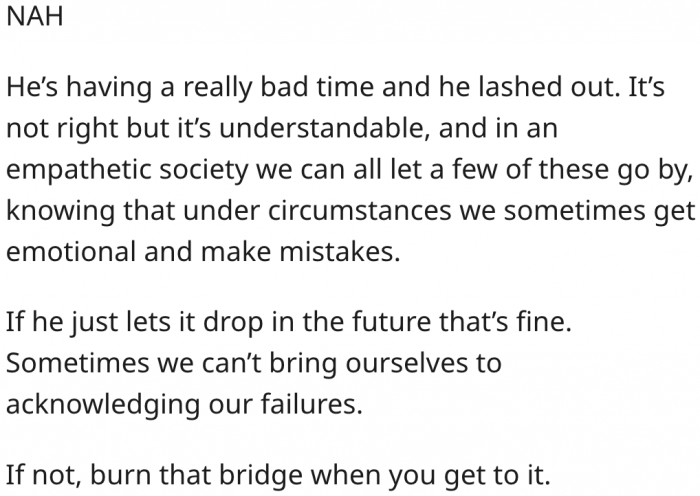 17. The barber was wrong, but his actions are understandable given the circumstances.