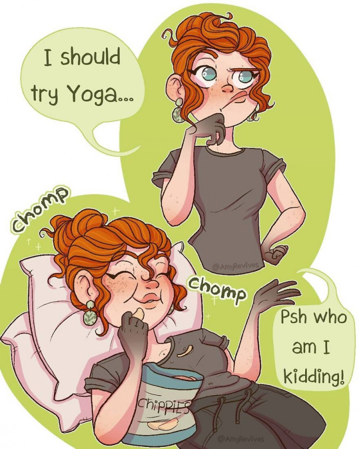 22. Want to try yoga? Not me...