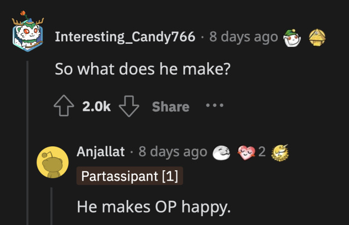 OP can go for this cute answer in the future, though I doubt anyone at work is willing to risk being called a nosy b*tch after what happened