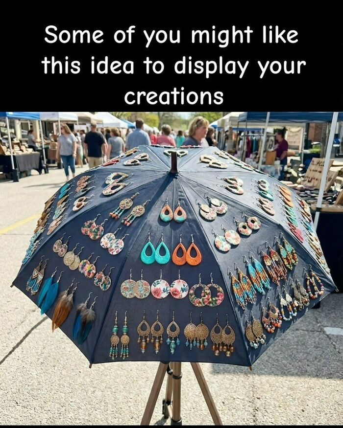 "This Is Such A Clever Way To Display Handmade Earrings At Craft Fairs"