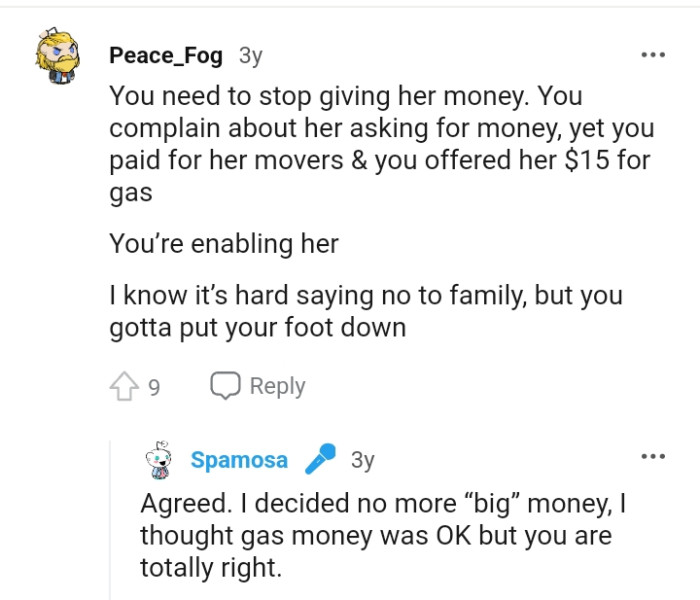 The OP's enabling her