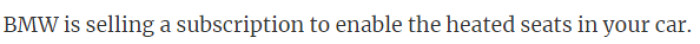 21. Heated seat subscription for car owners