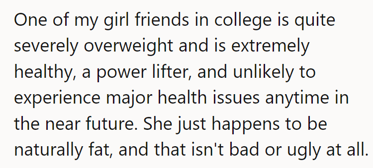 Mary's college friend breaks stereotypes—healthy, strong, and rocking it as a powerlifter.