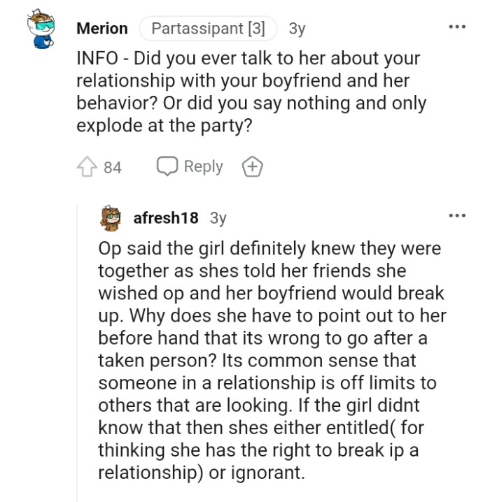 Why does she have to point it out beforehand?