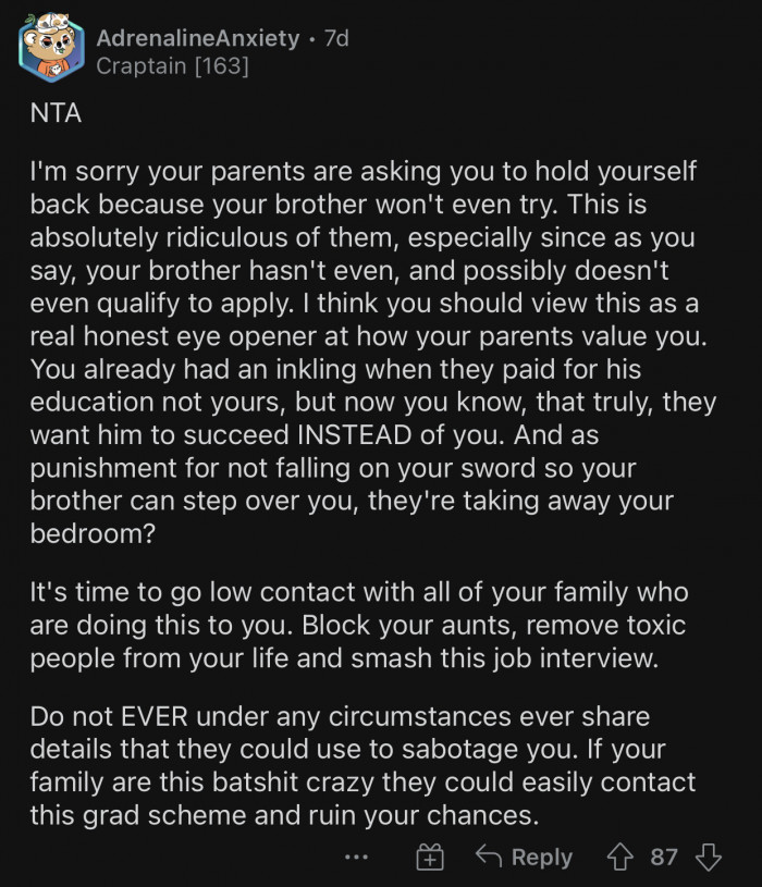 The request is absolutely ridiculous and selfish.