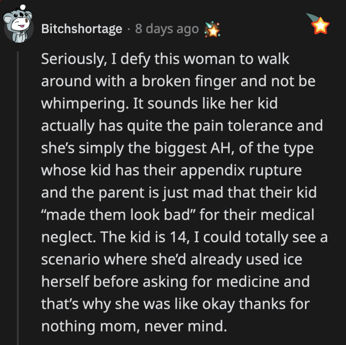 OP's daughter had to message or call her father to have one parent advocate for her. Seriously OP, what the hell?