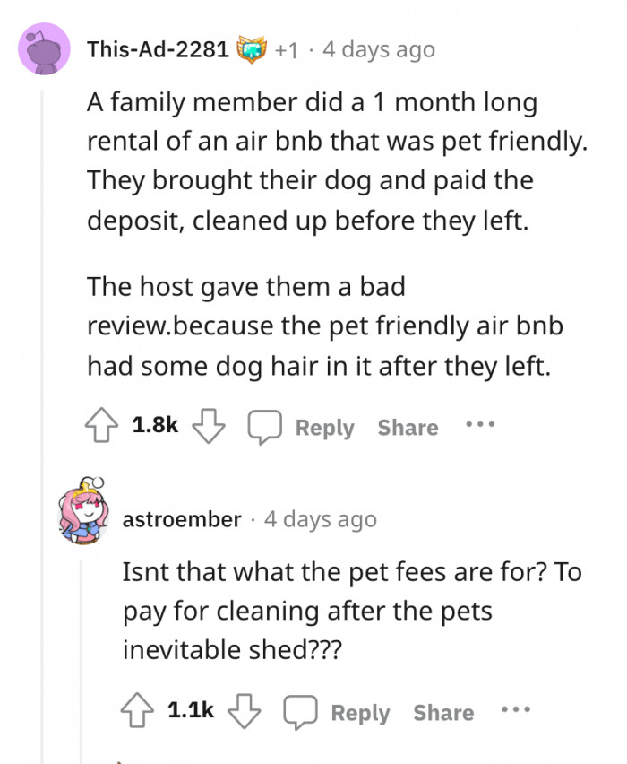 The host left a bad review