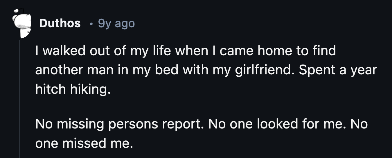 21. Like a punch in the gut. The OP's ex-girlfriend sucks.