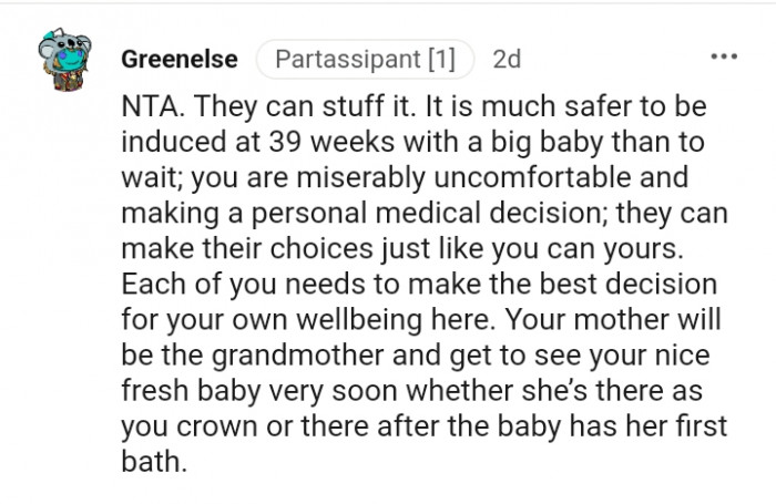 Your mother will be the grandma