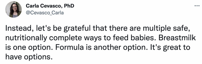 It's amazing that parents have the option to either breastfeed or bottle-feed their babies.