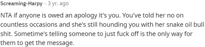 Sometimes, telling someone to 