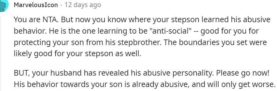 18. Now you know where your stepson learned his abusive behavior from