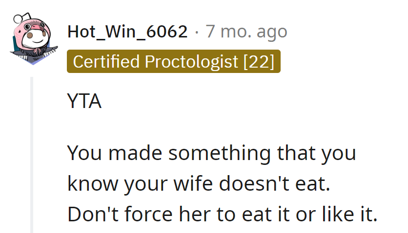 Porky persuasion fail: YTA for expecting a taste turnaround.