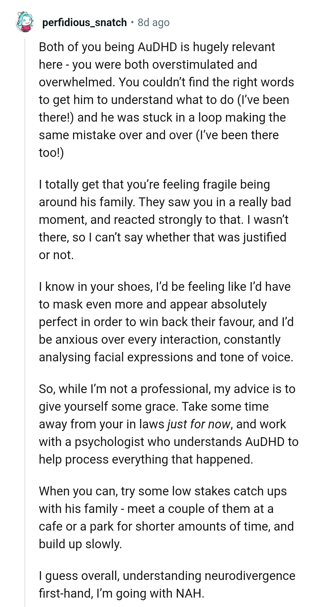 OP couldn't find the right words to make him understand