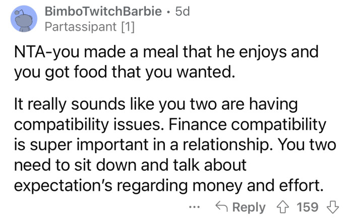 “Finance compatibility is super important in a relationship.”