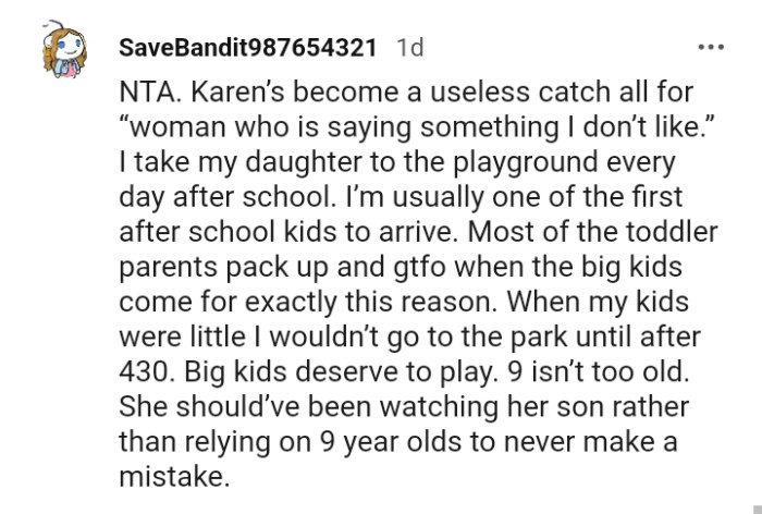 Woman who is saying something I don't like