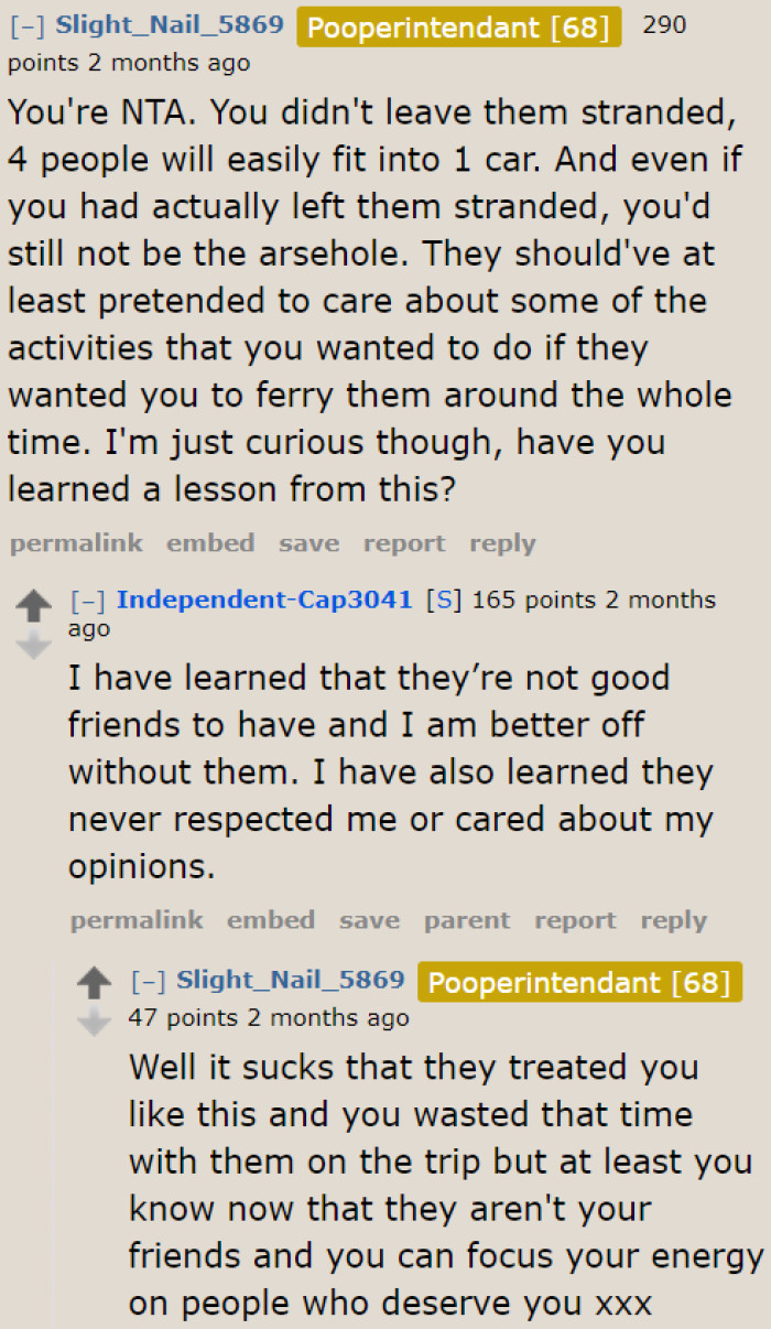 There's no way these people would be stranded. They have another car.
